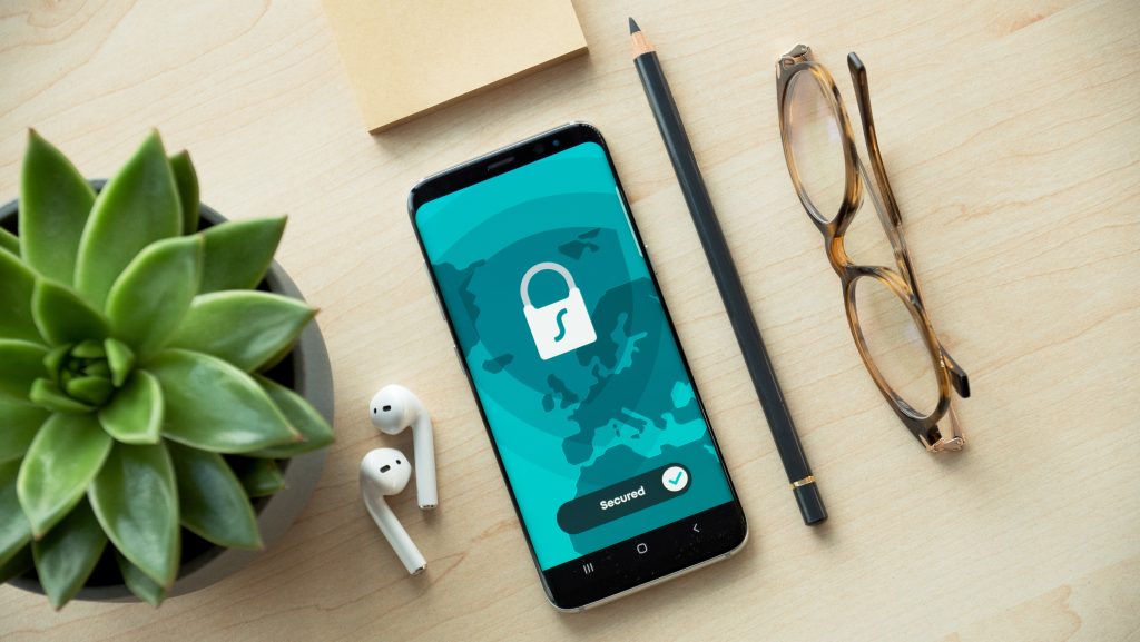 image of a smartphone showing a screen with a security lock on it.
